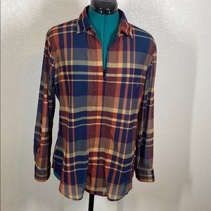 Eden & Olivia Blue Plaid Shirt by Anthropologie